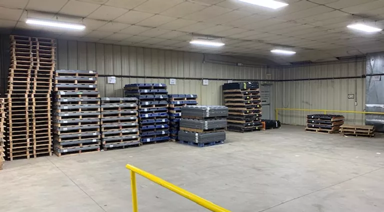 trays stacked in the warehousse