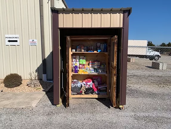 blessing box with doors open