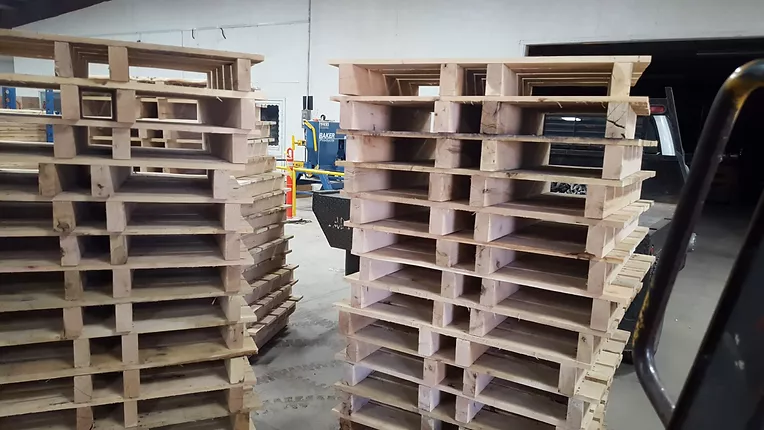 stacked pallets ready to deliver