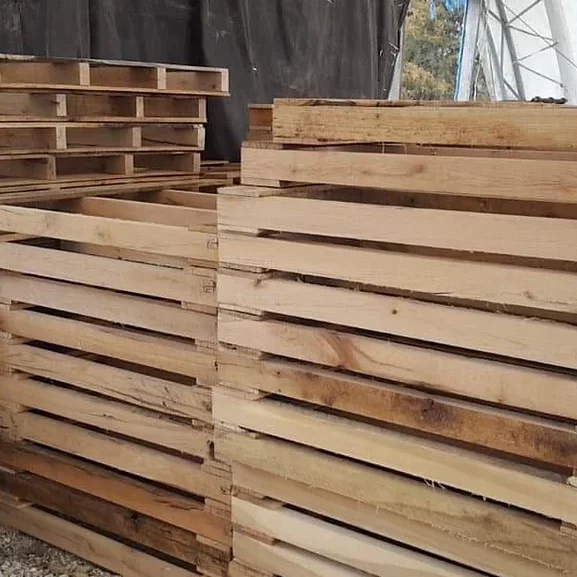 pallets made at doco stacked outside
